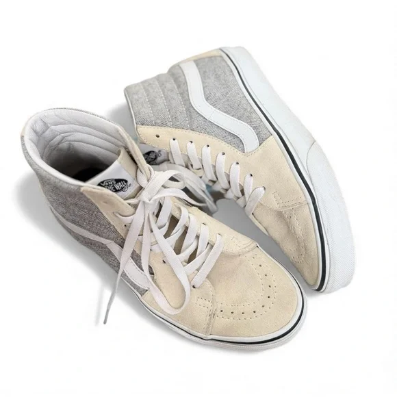 Vans Sk8-Hi High Top Sneakers – Cream / Off-White – Women’s 7 – Classic Skate - Picture 2 of 6